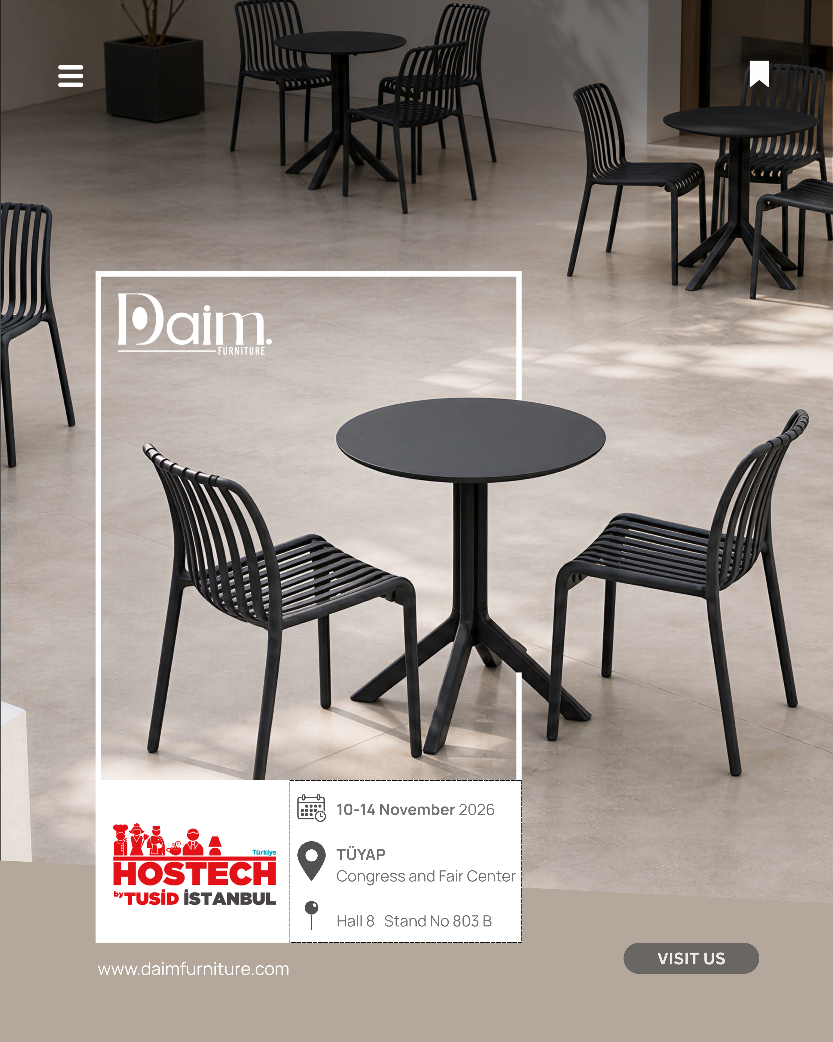 Daim Furniture, HOSTECH by TUSID İstanbul 2026’da