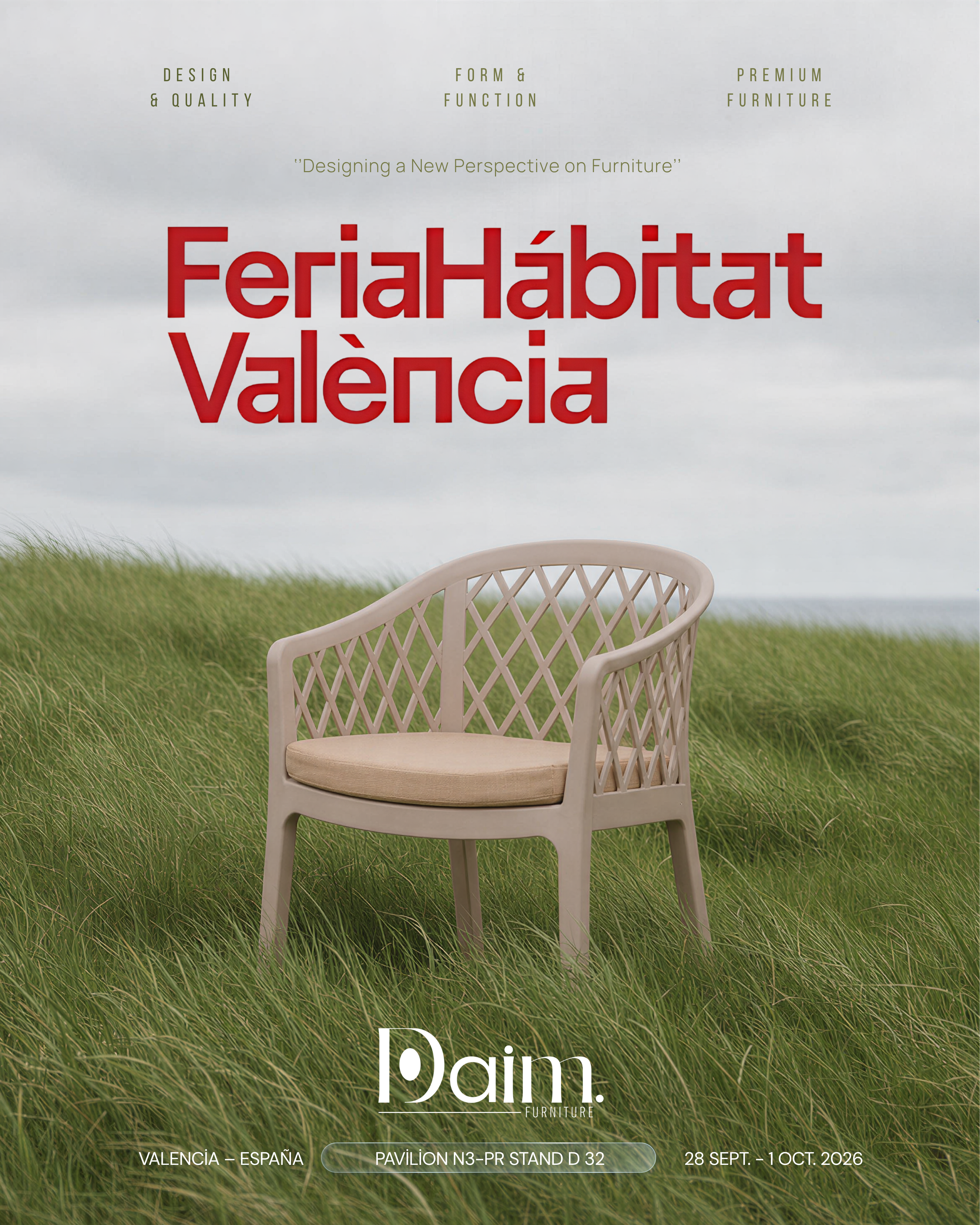 DAİM Furniture olarak Feria Habitat Valencia 2026’da yerimizi alıyoruz.